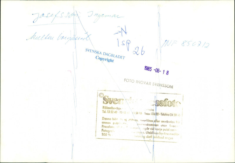 Ingemar Josefsson, politician - Vintage Photograph