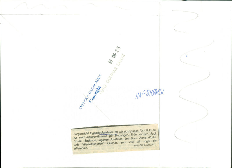 Ingemar Josefsson, politician - Vintage Photograph