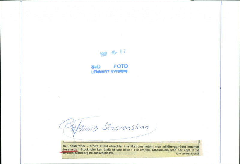 Ingemar Josefsson, politician - Vintage Photograph