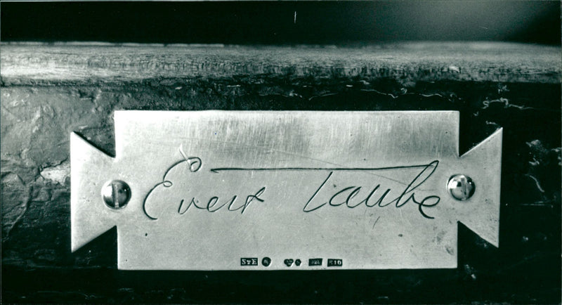 Evert Taube engraved name tag / signature - Vintage Photograph