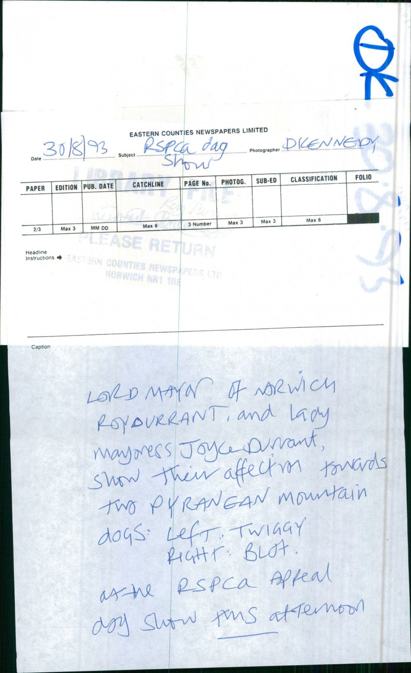 Roy and Joyce Durrant at the RSPCA appeal - Vintage Photograph