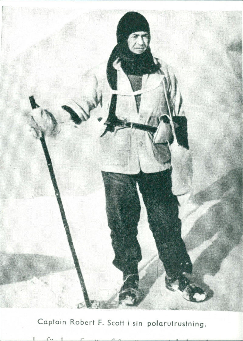 Captain Robert F Scott, polar scientist in his polar equipments - Vintage Photograph