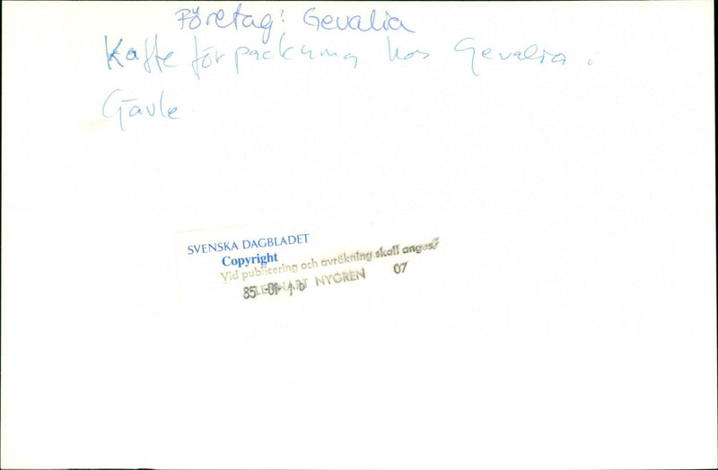 WHAT COFFEE STANDS SWEDISH NATURE GEVA GEVALIA TIL NATURVARD - Vintage Photograph