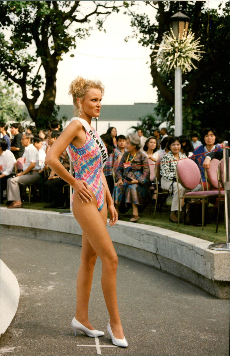 Gritte Anderson of Denmark Competes at Miss Universe 1994 Held in Manila Philippines - Vintage Photograph