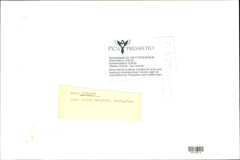 Märta Tikkanen, Finnish writer - Vintage Photograph