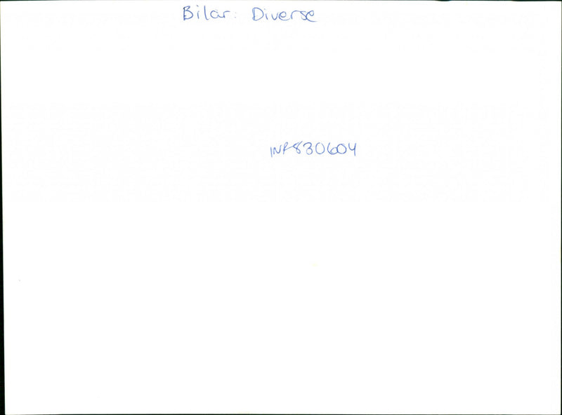 Cars Miscellaneous. - Vintage Photograph