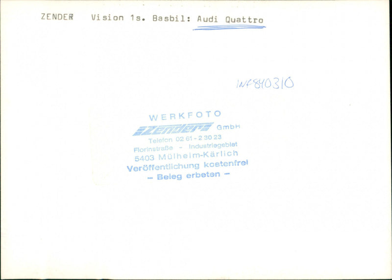 Cars Miscellaneous, Zender - Vintage Photograph