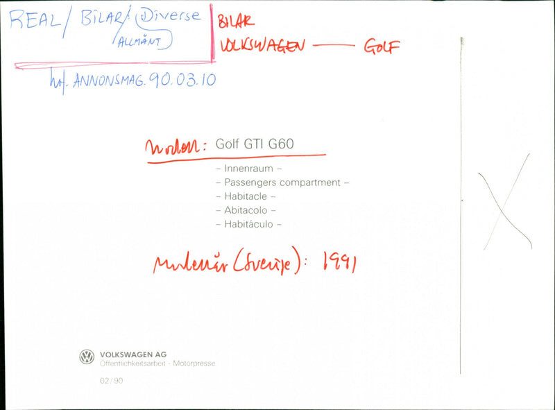 Cars Miscellaneous, golf gti g60 - Vintage Photograph