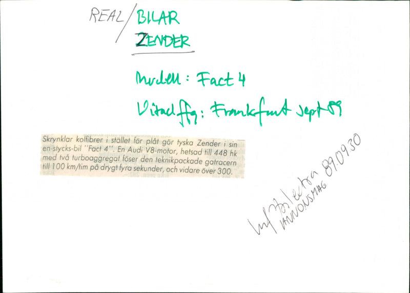 Cars Miscellaneous, Zender - Vintage Photograph