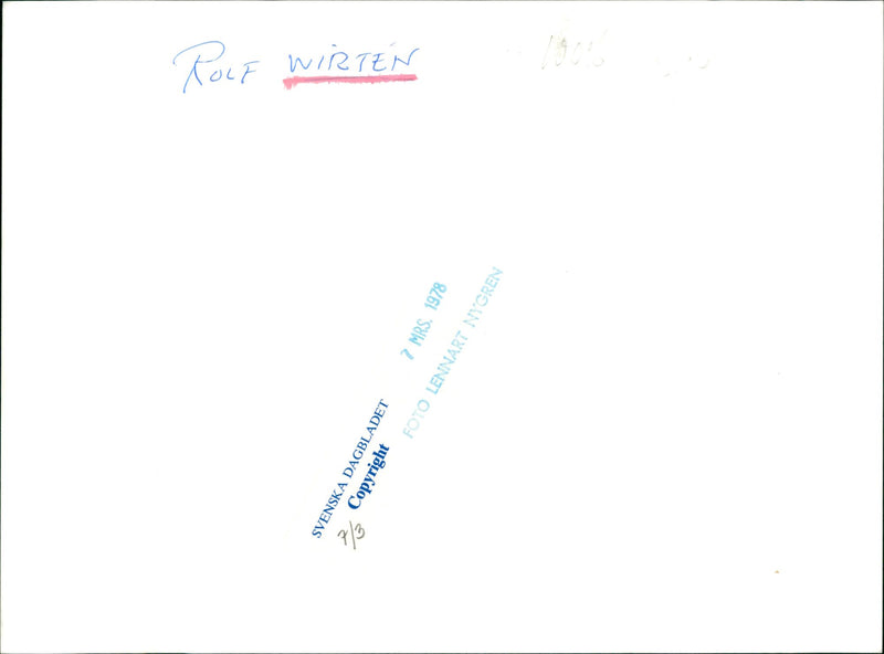 Rolf Wirtén politician - Vintage Photograph