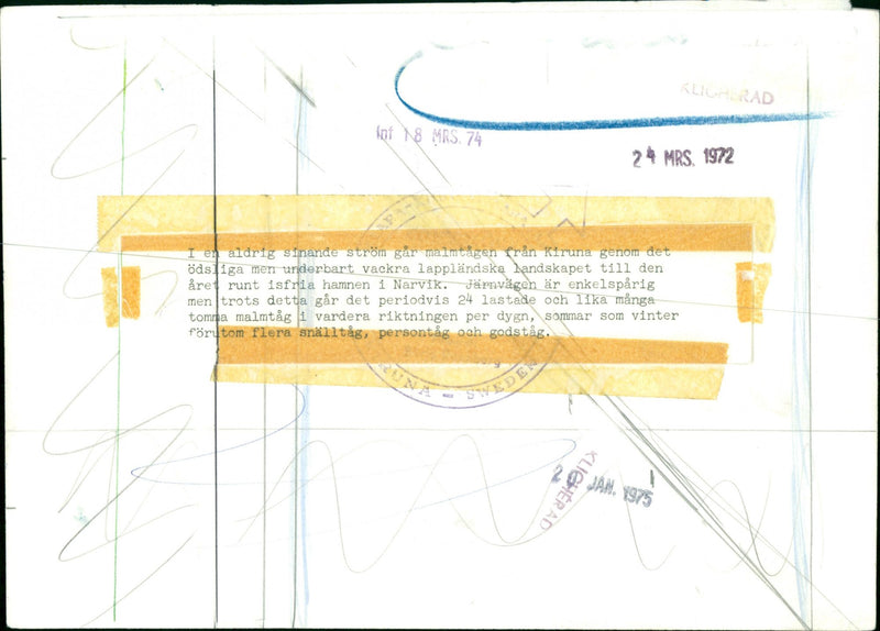 1972 KIRUNA BUT PERIODICALLY PER DIRECTION LANDSCAPE SPARING BEAUTIFUL JAMVAGEN - Vintage Photograph