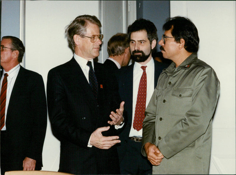 Daniel Ortega with Prime Minister Ingvar Carlsson - Vintage Photograph