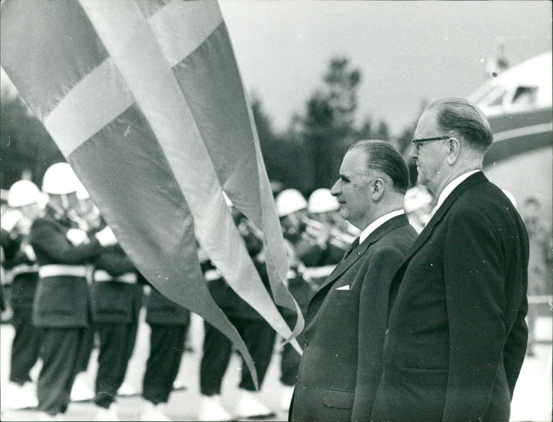 Georges Pompidou and Erlander - Vintage Photograph