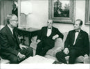 U Thant talks with Duke of Edinburgh and Baron Caradon - Vintage Photograph