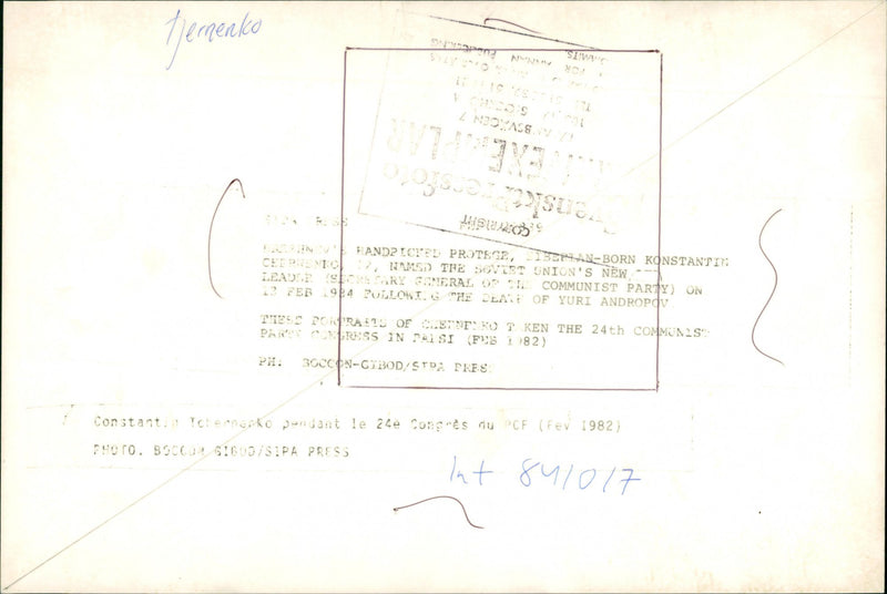 Konstantin Tjernenko - Vintage Photograph