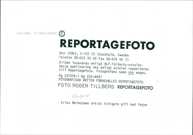 Erika Norberg - Vintage Photograph