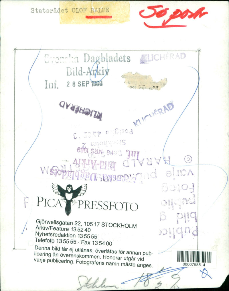 Olof Palme, Politician - Vintage Photograph