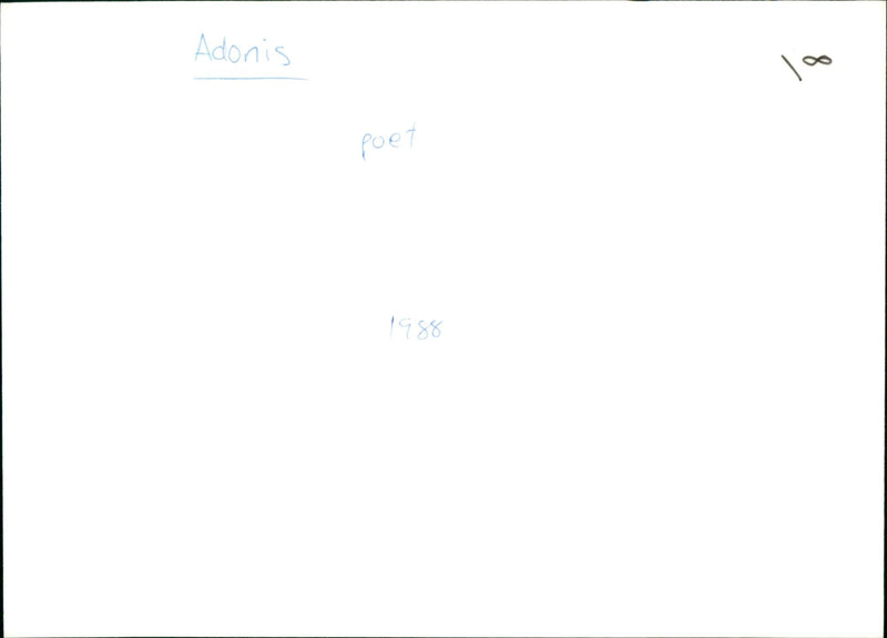 1988 POET ADONIS - Vintage Photograph