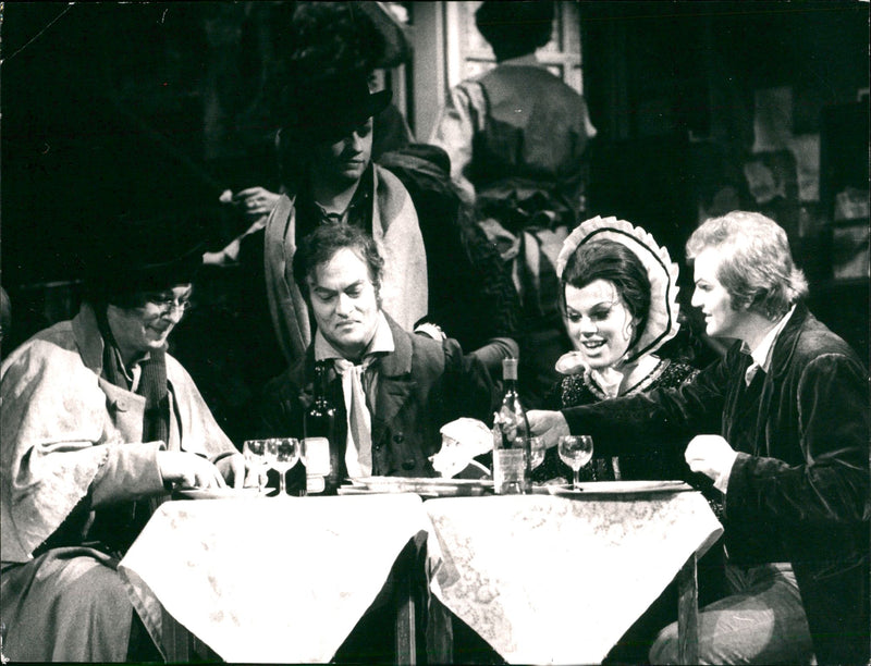 Theater Opera, Helena Döse, Gösta Winbergh, Carl Johan Falkman, Sten Wahlund, and Rolk Leandersson. - Vintage Photograph