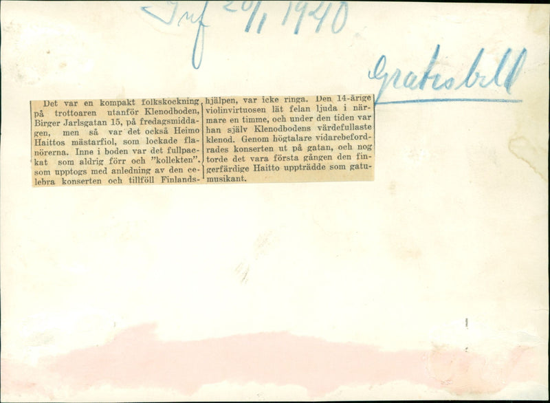 Finnish musician - Vintage Photograph