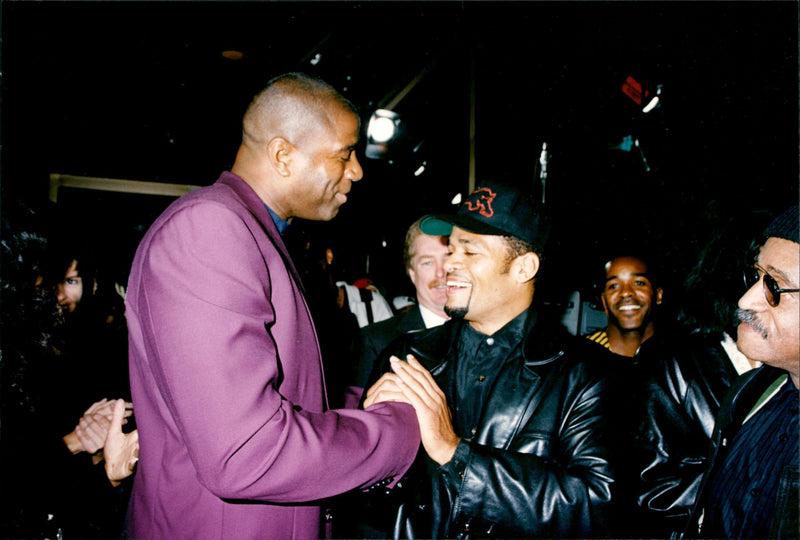 Mario Van Peebles and Magic Johnson - Vintage Photograph