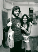 Buffy Sainte-Marie, American-Canadian singer-songwriter and her guitarist Jim Tat. - Vintage Photograph
