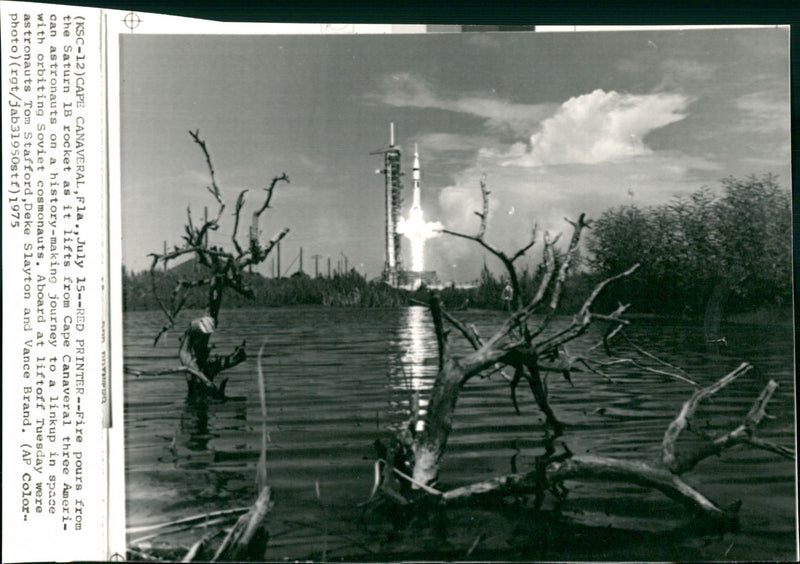 American rocket Saturn 1B lifts - Vintage Photograph