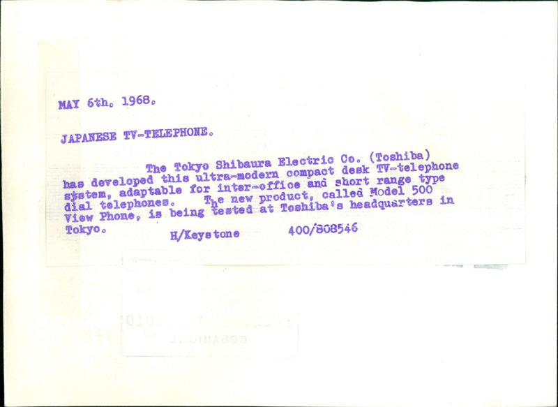 TV Telephone Model 500 - Vintage Photograph