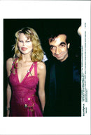 Caricature picture, photo model Claudia Schiffer and magician David Copperfield - Vintage Photograph