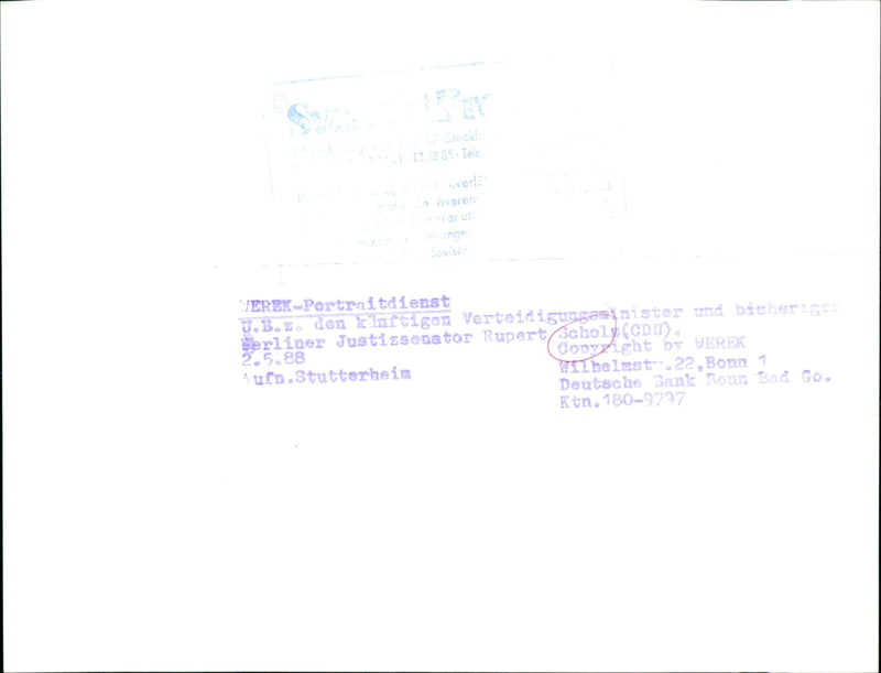 Rupert Scholz - Vintage Photograph