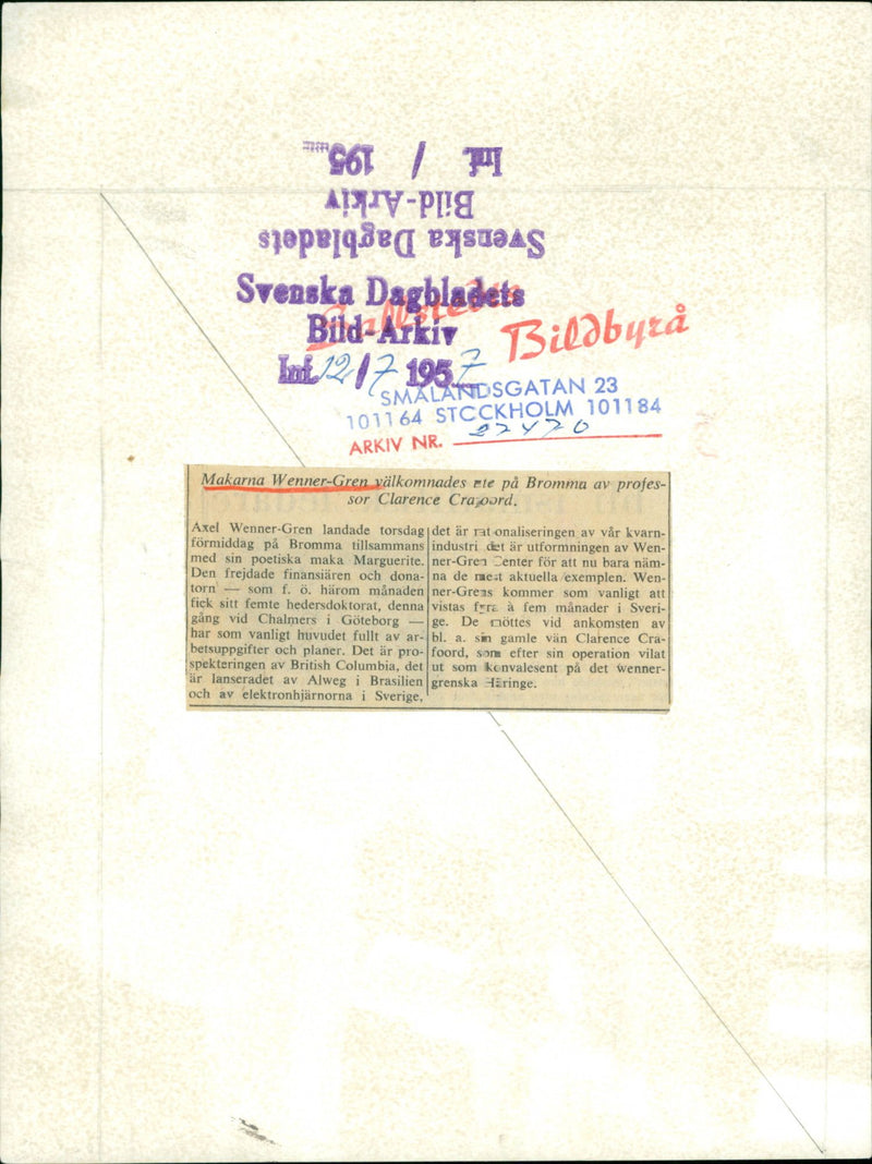 DAGBLADETS DIET BROMMA POETIC DESIGN HUSBANDS AXEL BRITISH - Vintage Photograph