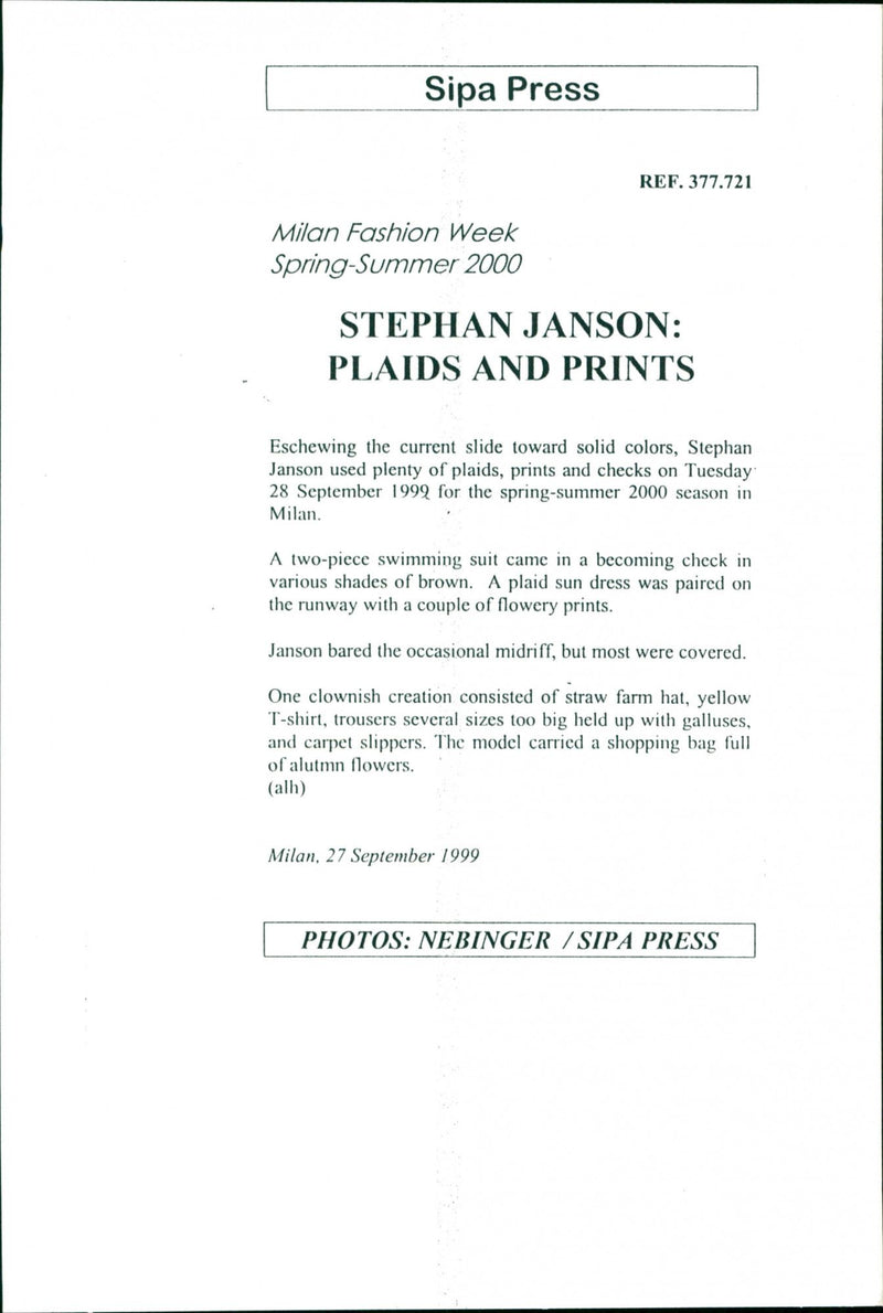 Milan Fashion Week Spring-summer 2000 - Vintage Photograph