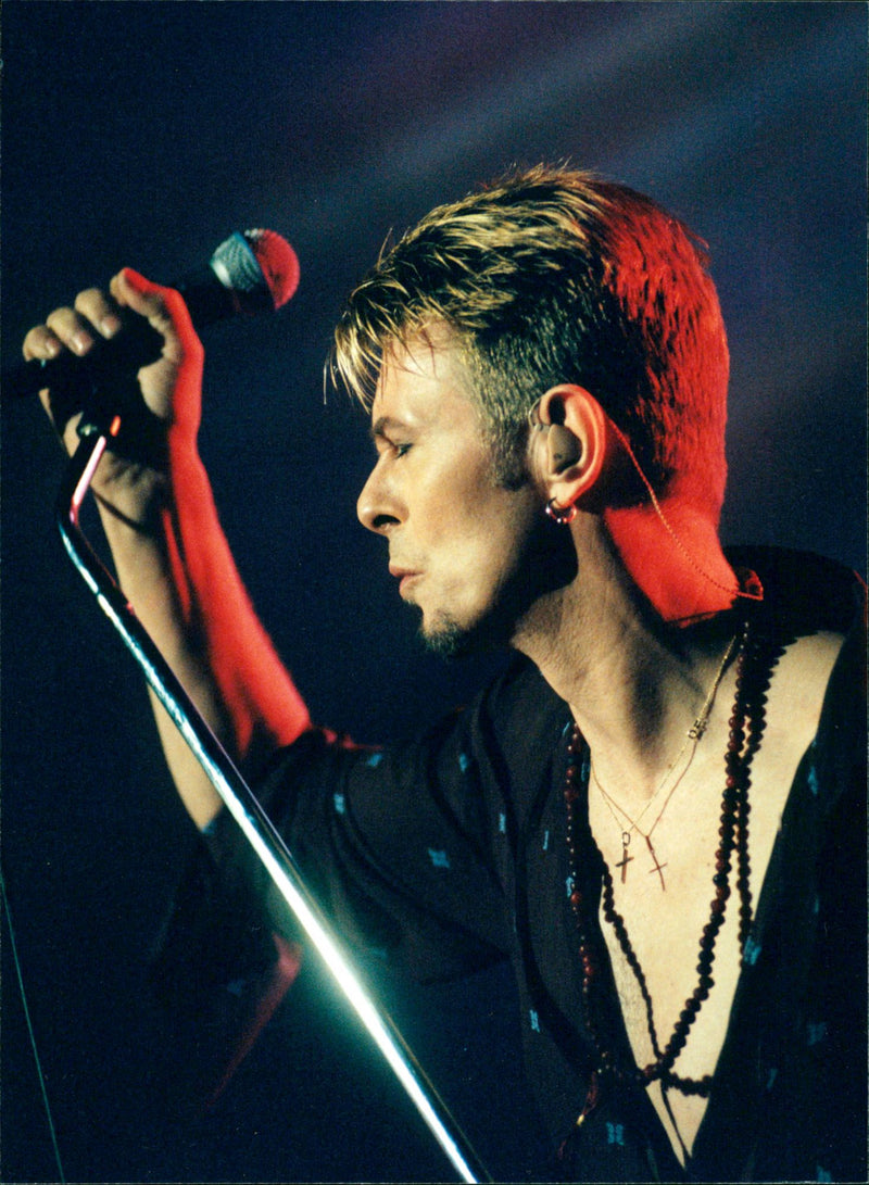 David Bowie At the Lollipop Festival. - Vintage Photograph