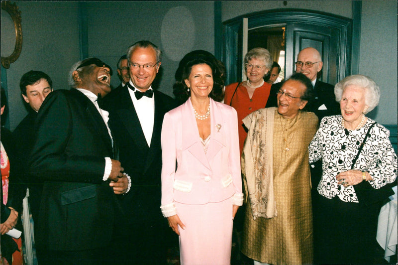 Music Polar Award Winner Ray Charles, King Carl Gustaf and Queen Silvia, Ravi Shankar and Princess Lillian - Vintage Photograph