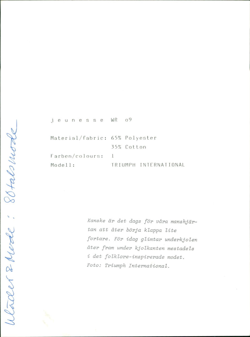 Model of Triumph International - Vintage Photograph