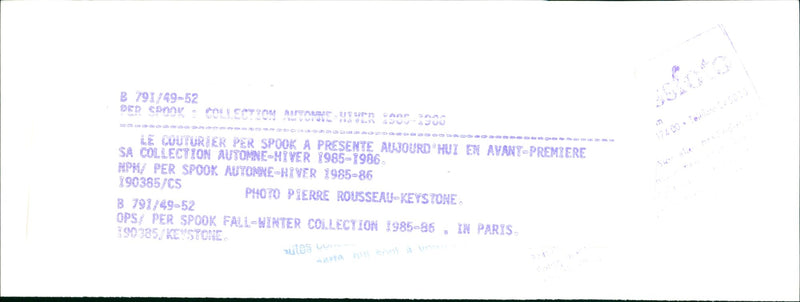 Model From The Couturier Per Spook Presented their Autumn-Winter Collection 1985-1986 - Vintage Photograph