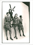 Three Models of Yves Saint-Laurent's Autumn Winter Collection 1986-1987 - Vintage Photograph