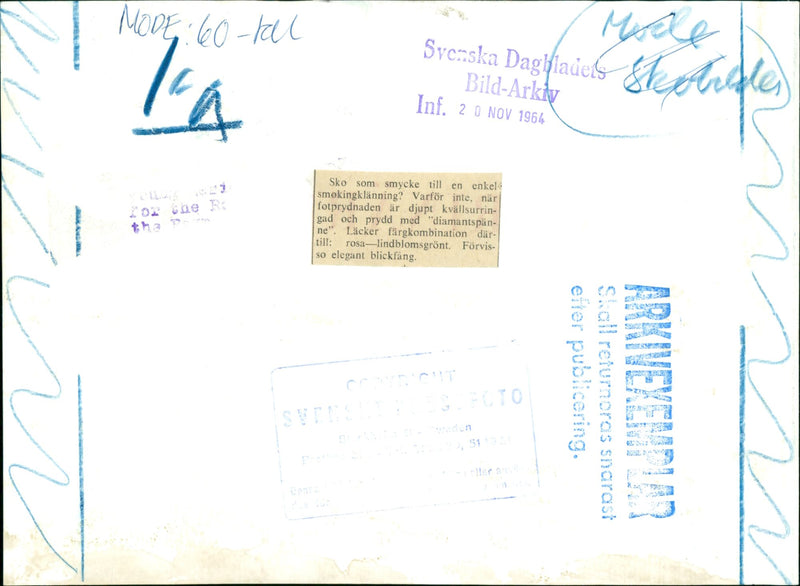 Female Model Holding a Shoes with a Diamond Buckle from 1960s Fashion - Vintage Photograph