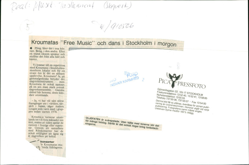 FALUN BETALBILD PICTURE FALU FOLKMUSIKFESTI MUSIC - Vintage Photograph