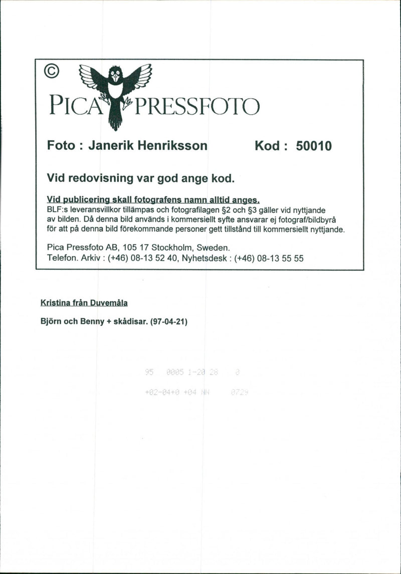 Björn Ulvaeus and Benny Andersson in musical Kristina from Duvemåla. - Vintage Photograph