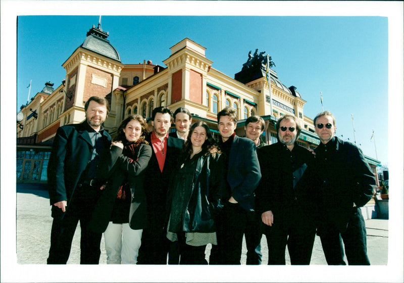 Björn Ulvaeus and Benny Andersson in musical Kristina from Duvemåla. - Vintage Photograph