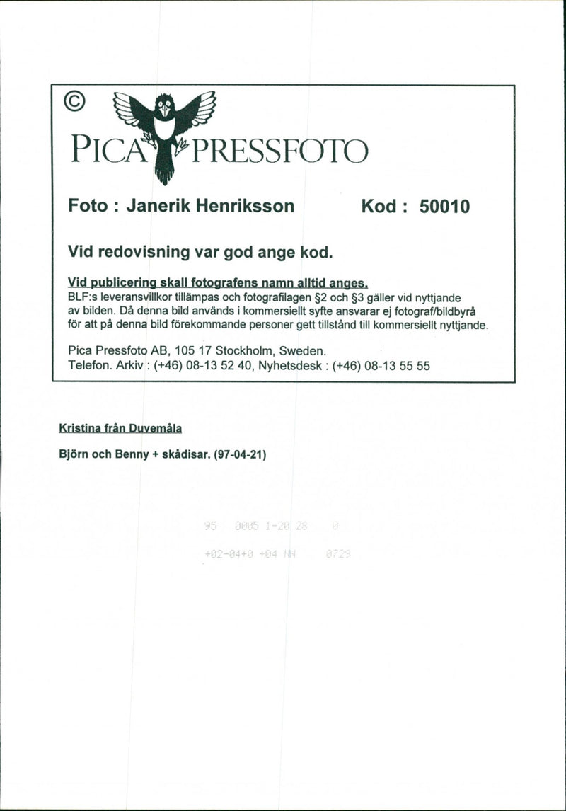 Björn Ulvaeus and Benny Andersson in musical Kristina from Duvemåla. - Vintage Photograph