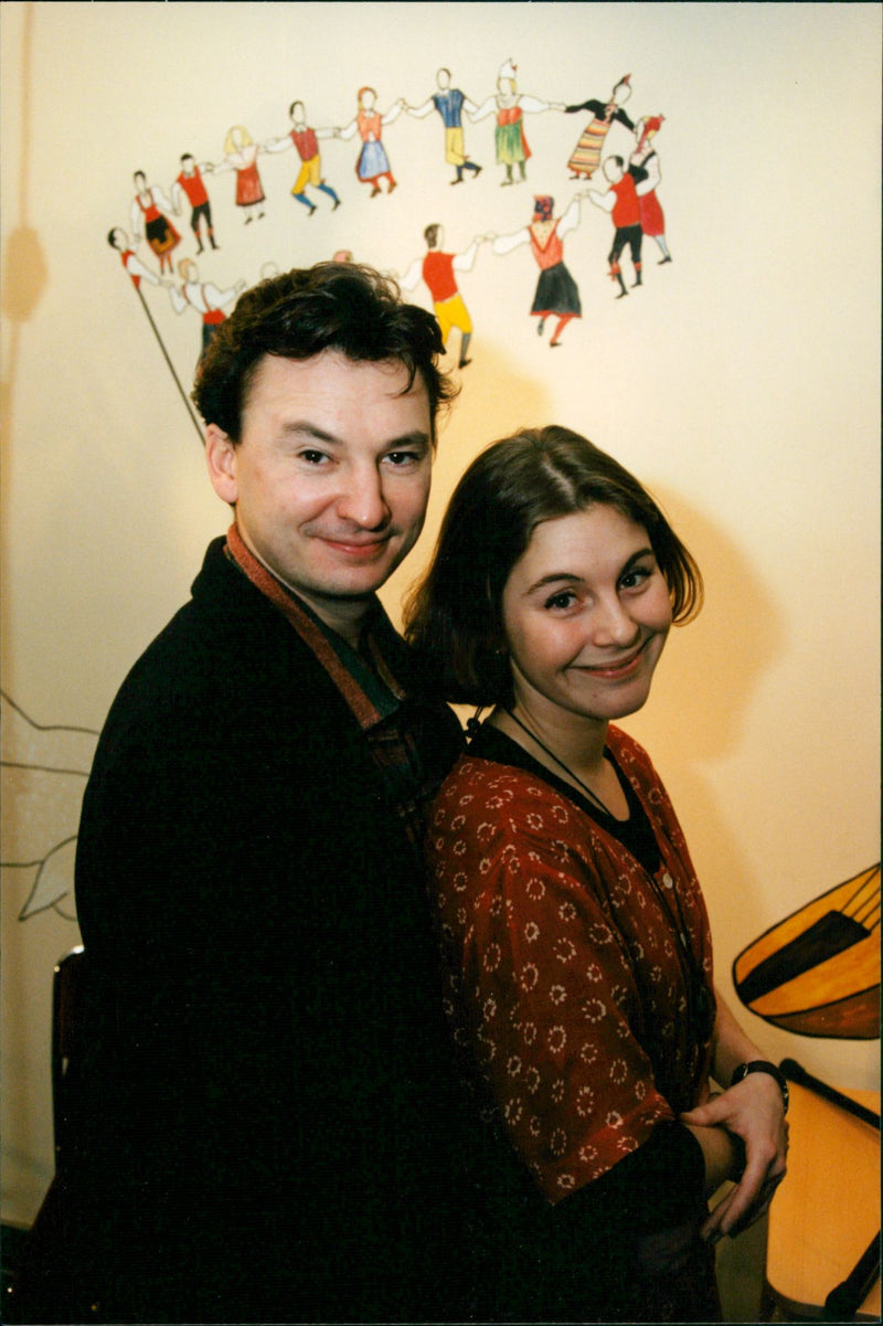 Björn Ulvaeus and Benny Andersson in new musical Kristina. - Vintage Photograph