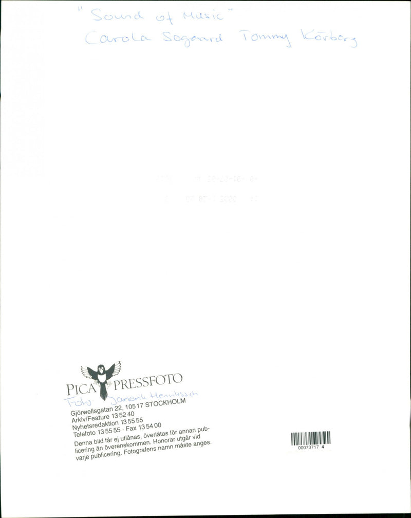 "Sound of Music" Carola Sagnard and Tommy - Vintage Photograph