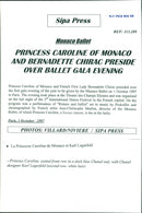 Monaco Ballet's gala evening in Paris. Princess Caroline together with designer Karl Lagerfeld - Vintage Photograph