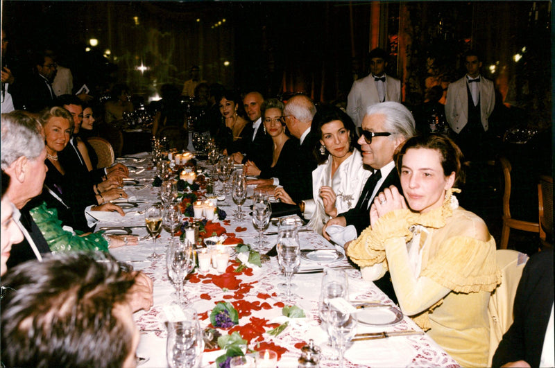 Princess Caroline, Karl Lagerfeld and Princess Charlotte - Vintage Photograph