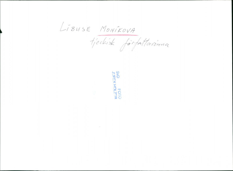 MONIKOVA LIBUSE FOTO HOLZER WRITER JUUREK CZECH - Vintage Photograph