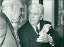 Eugenio Montale and Anders Österling. - Vintage Photograph