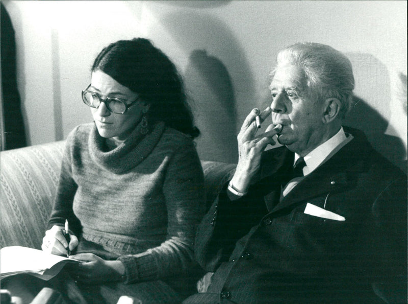 Eugenio Montale, Italian poet and 1975 Nobel Prize in Literature. - Vintage Photograph
