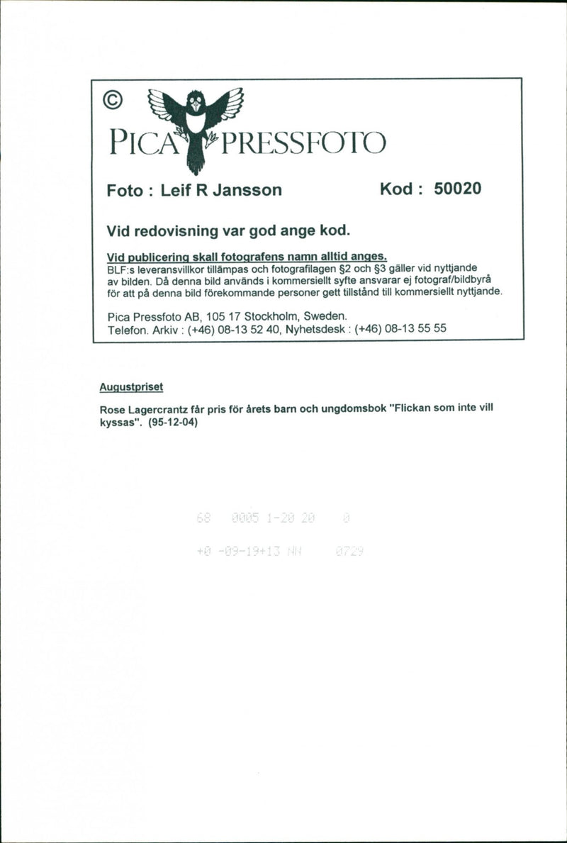 Rose Lagercrantz, Writer - Vintage Photograph